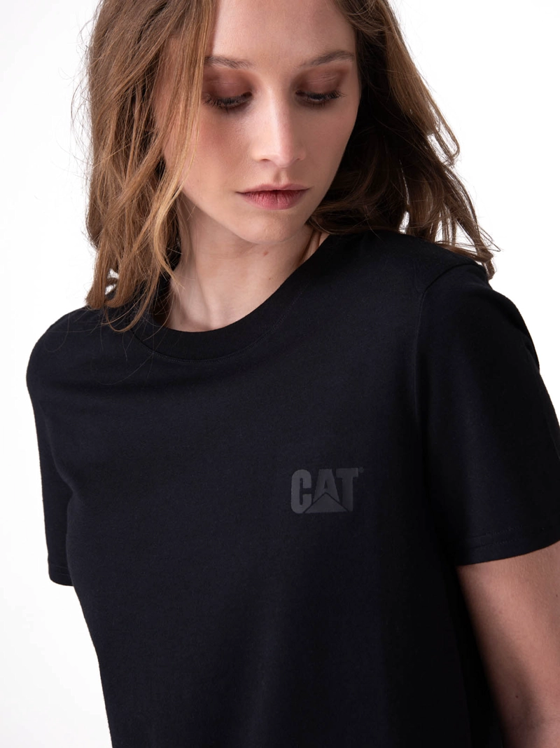 POLERA MANGA CORTA MUJER CAT LOGO TEE NEGRO CAT - 4