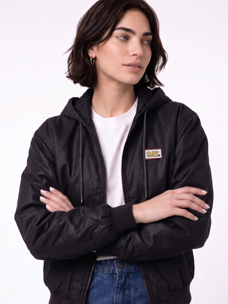 CHAQUETA TERMICA MUJER ENCERADA NEGRA CAT - 1