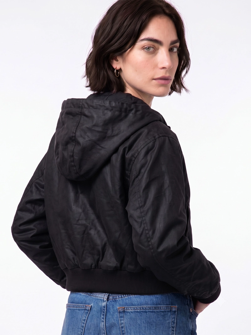 CHAQUETA TERMICA MUJER ENCERADA NEGRA CAT - 5