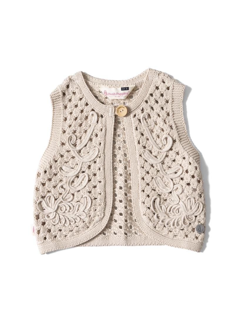 CHALECO SIN MANGAS NIÑA BLOOM BEIGE HUSH PUPPIES KIDS - 1