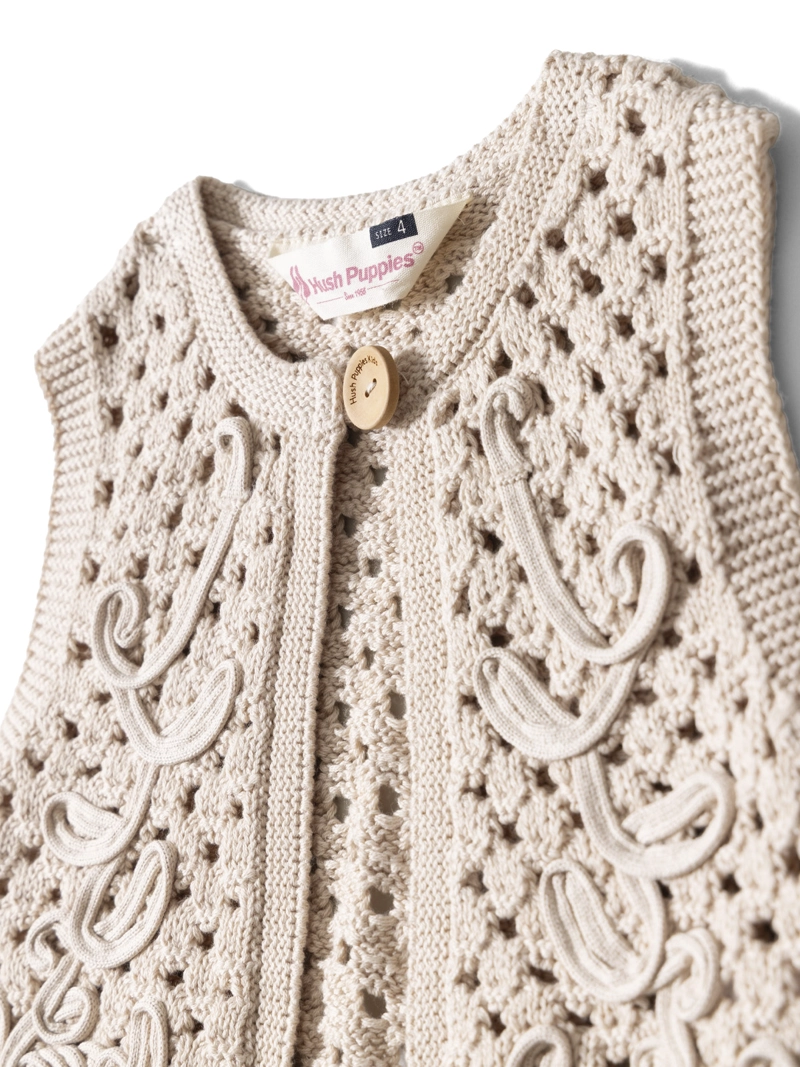 CHALECO SIN MANGAS NIÑA BLOOM BEIGE HUSH PUPPIES KIDS - 4