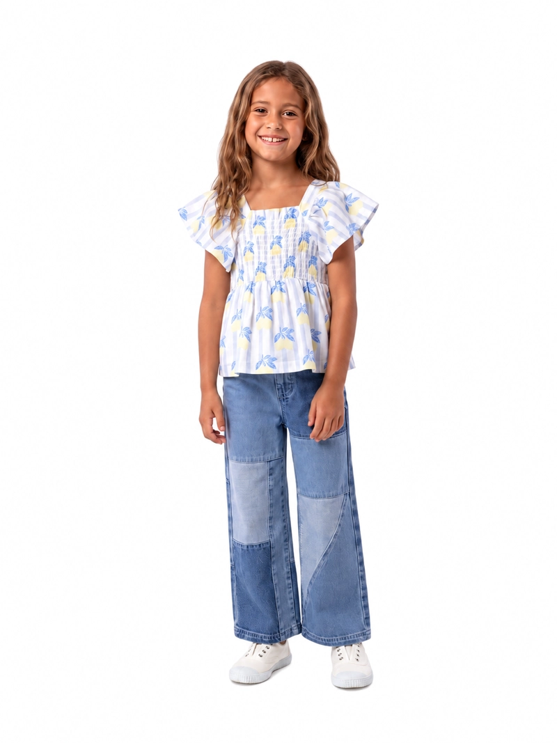 BLUSA MANGA CORTA NIÑA LUZ AZUL CLARO HUSH PUPPIES KIDS - 2