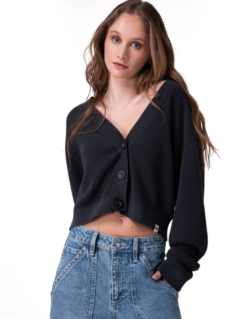SWEATER MUJER FULL FASHION CARDIGA NEGRO CAT - 1