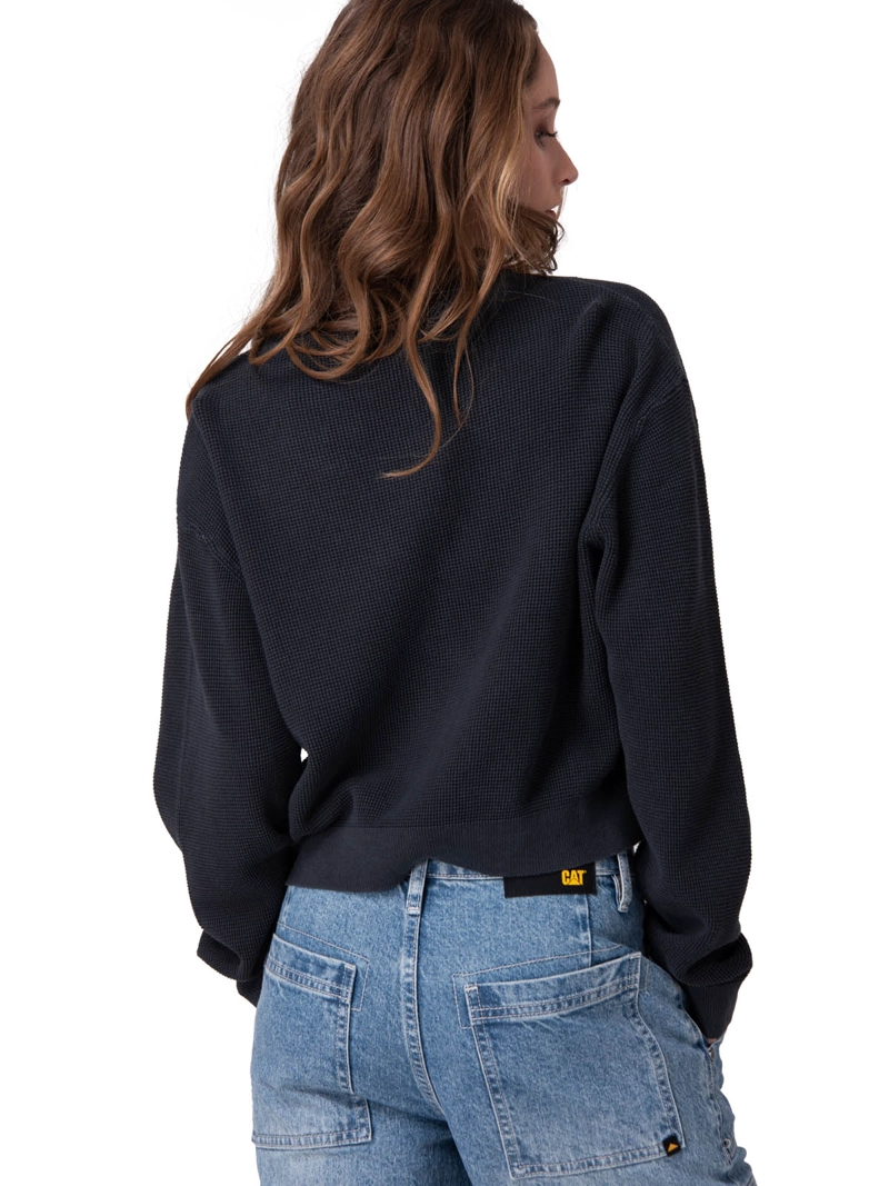 SWEATER MUJER FULL FASHION CARDIGA NEGRO CAT - 2