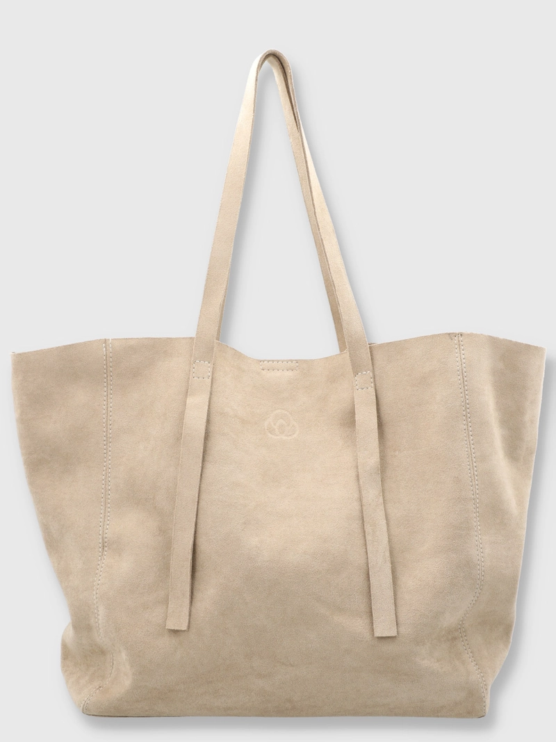 BOLSO CUERO MUJER SUEDE BAG BEIGE BSOUL - 1
