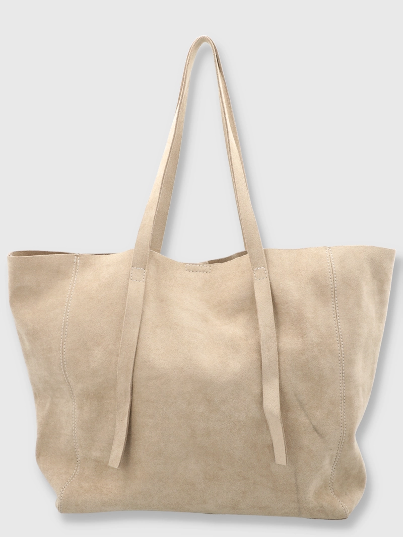 BOLSO CUERO MUJER SUEDE BAG BEIGE BSOUL - 4