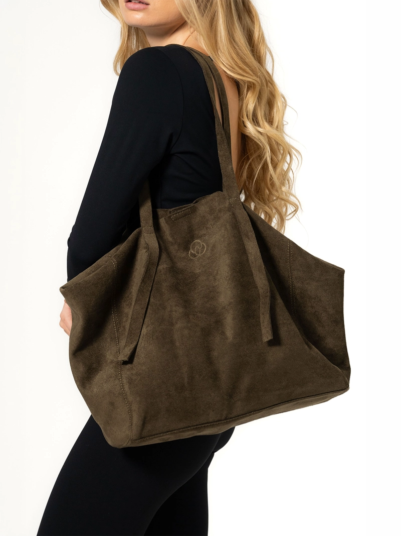 BOLSO CUERO MUJER SUEDE BAG VERDE BSOUL - 2