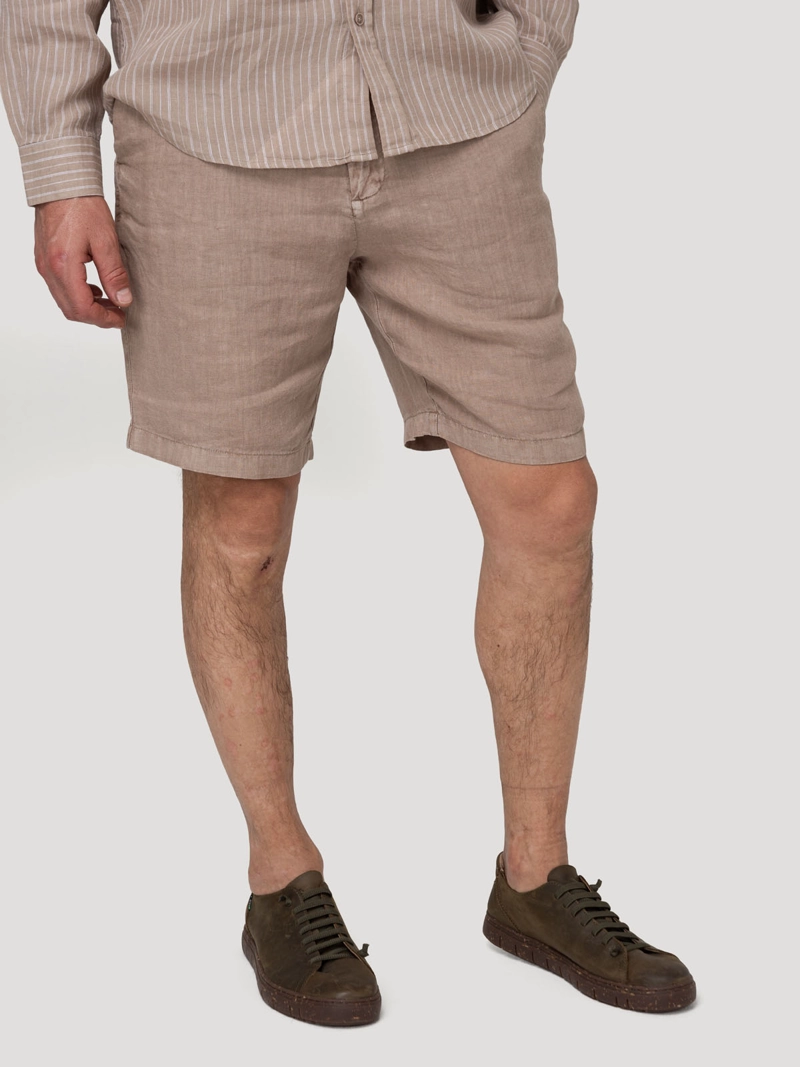 SHORT LINO ORGANICO HOMBRE LINEN BEIGE ROCKFORD - 5
