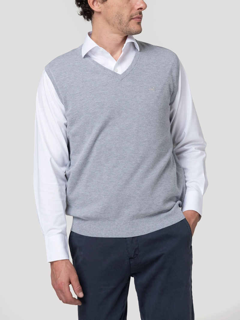 SWEATER ALGODON ORGANICO HOMBRE RIVO GRIS ROCKFORD - 5