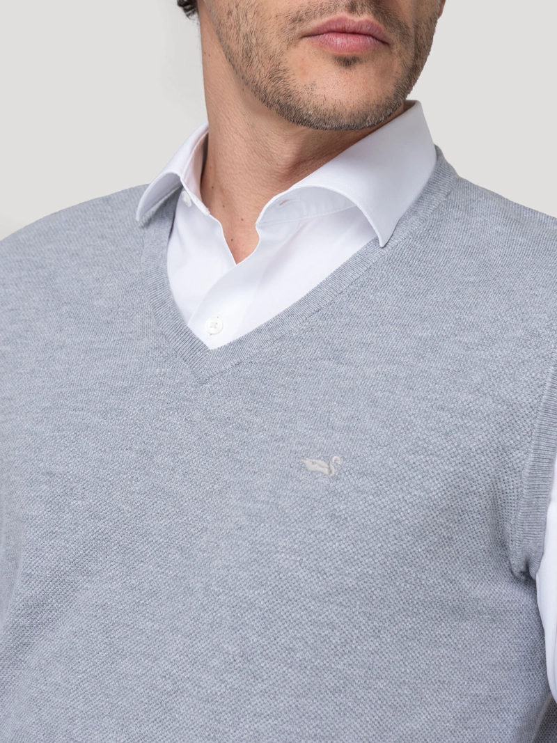 SWEATER ALGODON ORGANICO HOMBRE RIVO GRIS ROCKFORD - 7