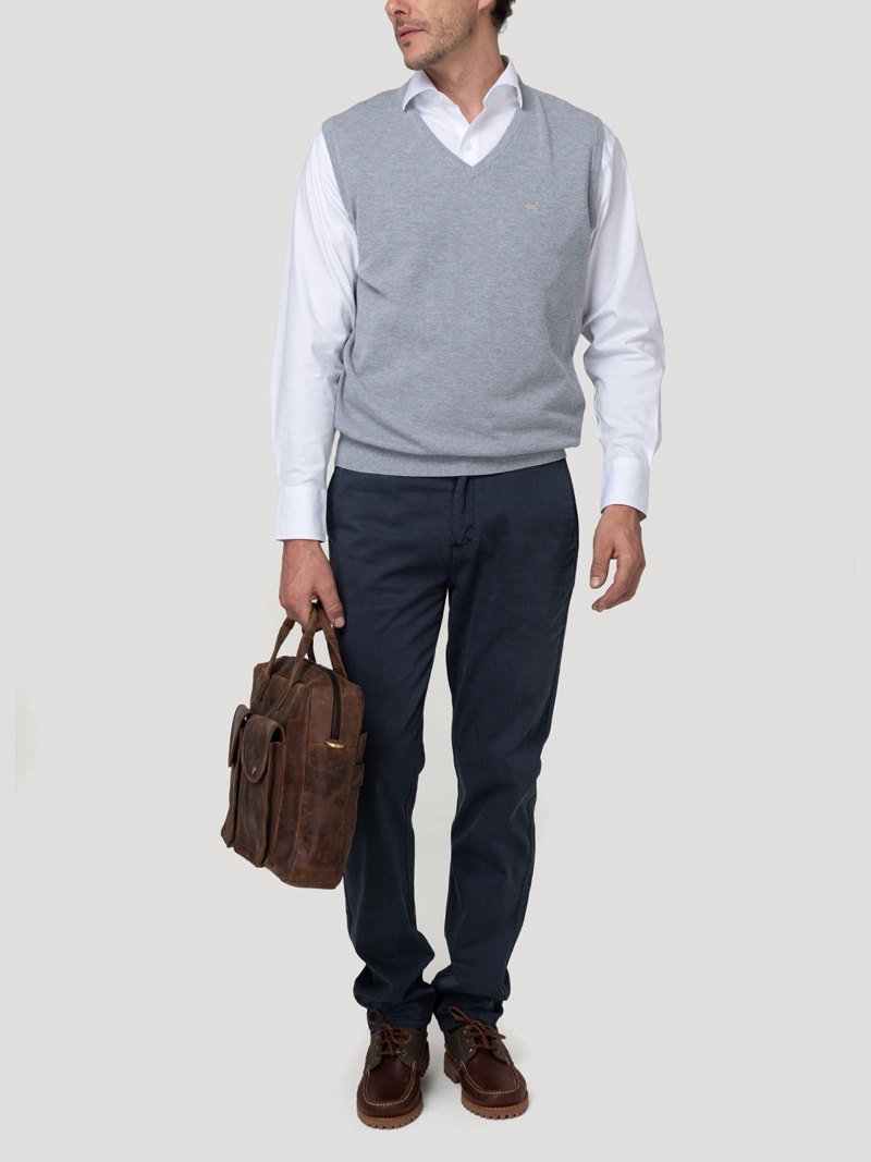 SWEATER ALGODON ORGANICO HOMBRE RIVO GRIS ROCKFORD - 8