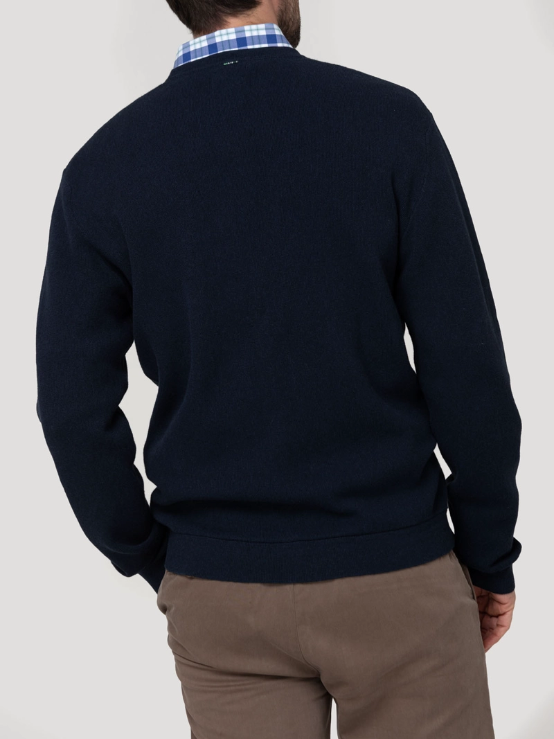 SWEATER ALGODON ORGANICO HOMBRE OLEN AZUL ROCKFORD - 6
