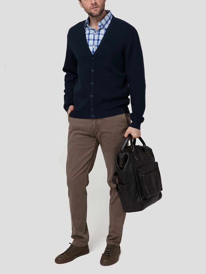 SWEATER ALGODON ORGANICO HOMBRE OLEN AZUL ROCKFORD - 8
