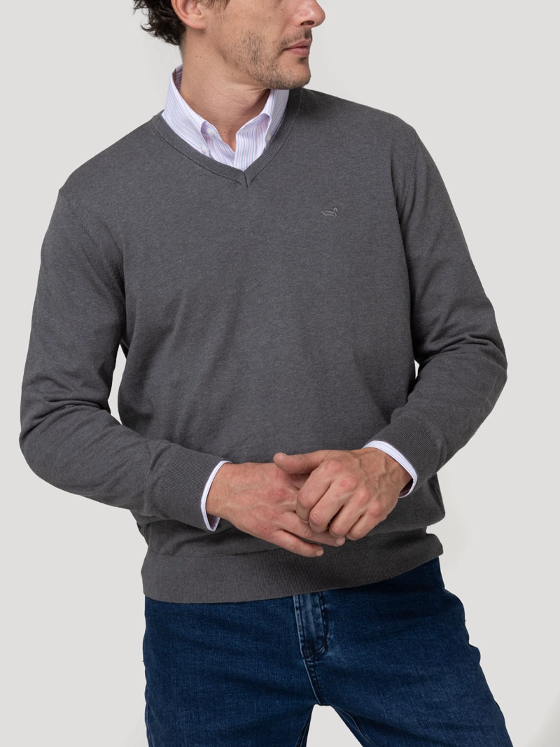 SWEATER ALGODON ORGANICO HOMBRE ANGRIV CELESTE ROCKFORD - 5