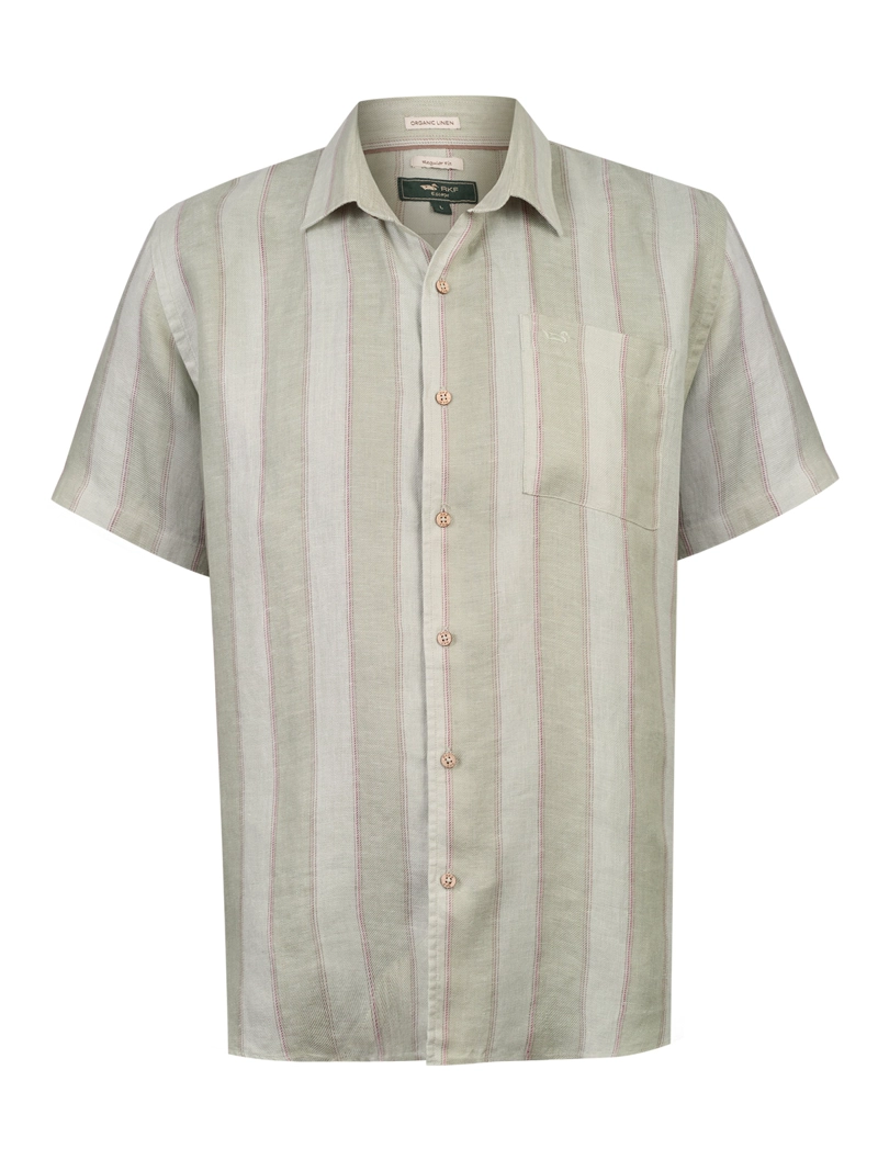 CAMISA LINO ORGANICO HOMBRE DUNA CAFE  ROCKFORD - 1