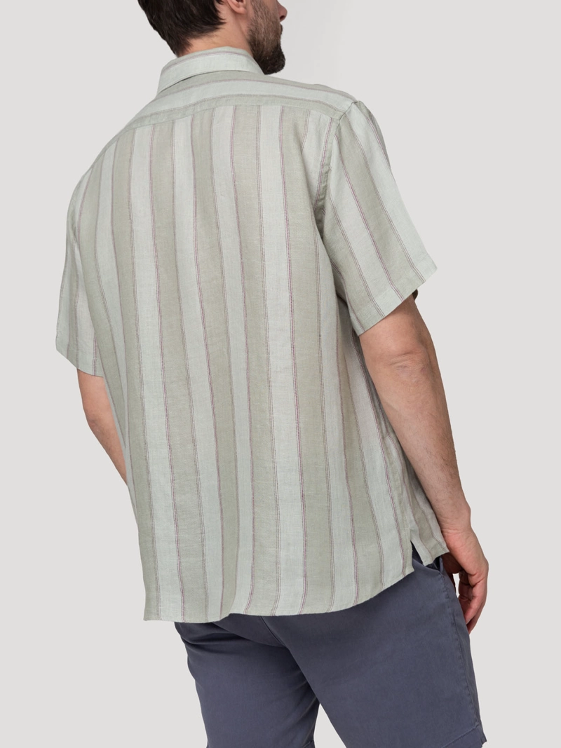 CAMISA LINO ORGANICO HOMBRE DUNA CAFE  ROCKFORD - 6