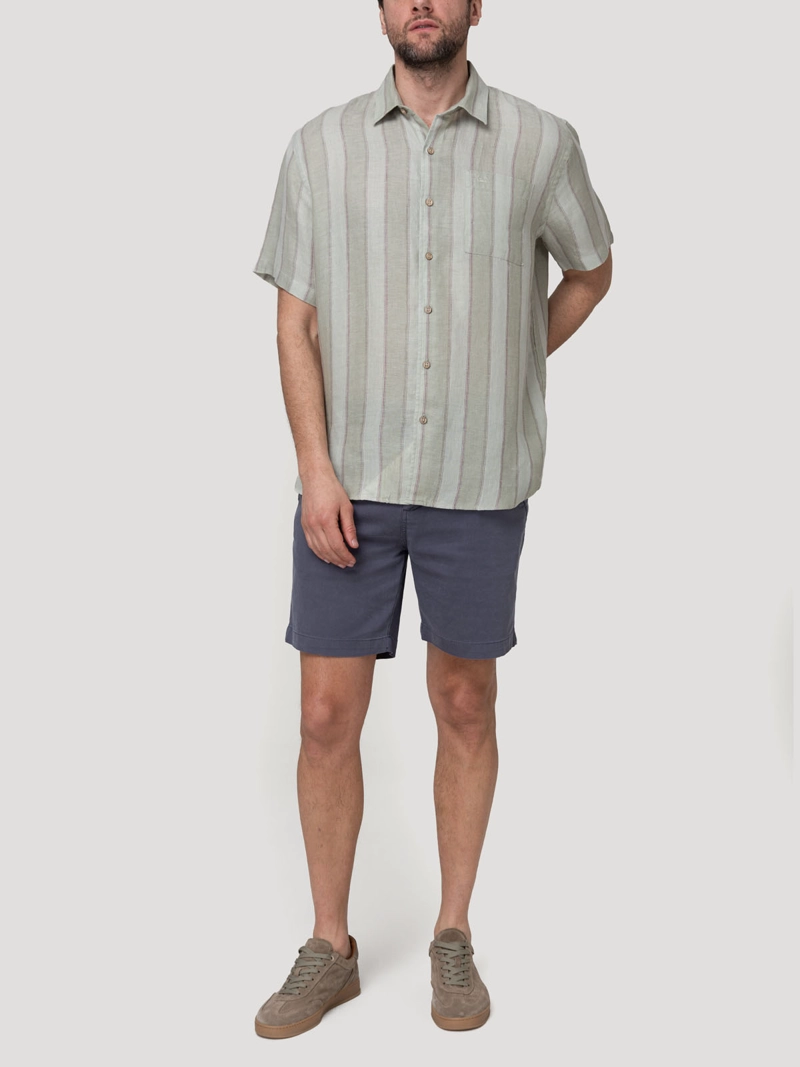 CAMISA LINO ORGANICO HOMBRE DUNA CAFE  ROCKFORD - 8
