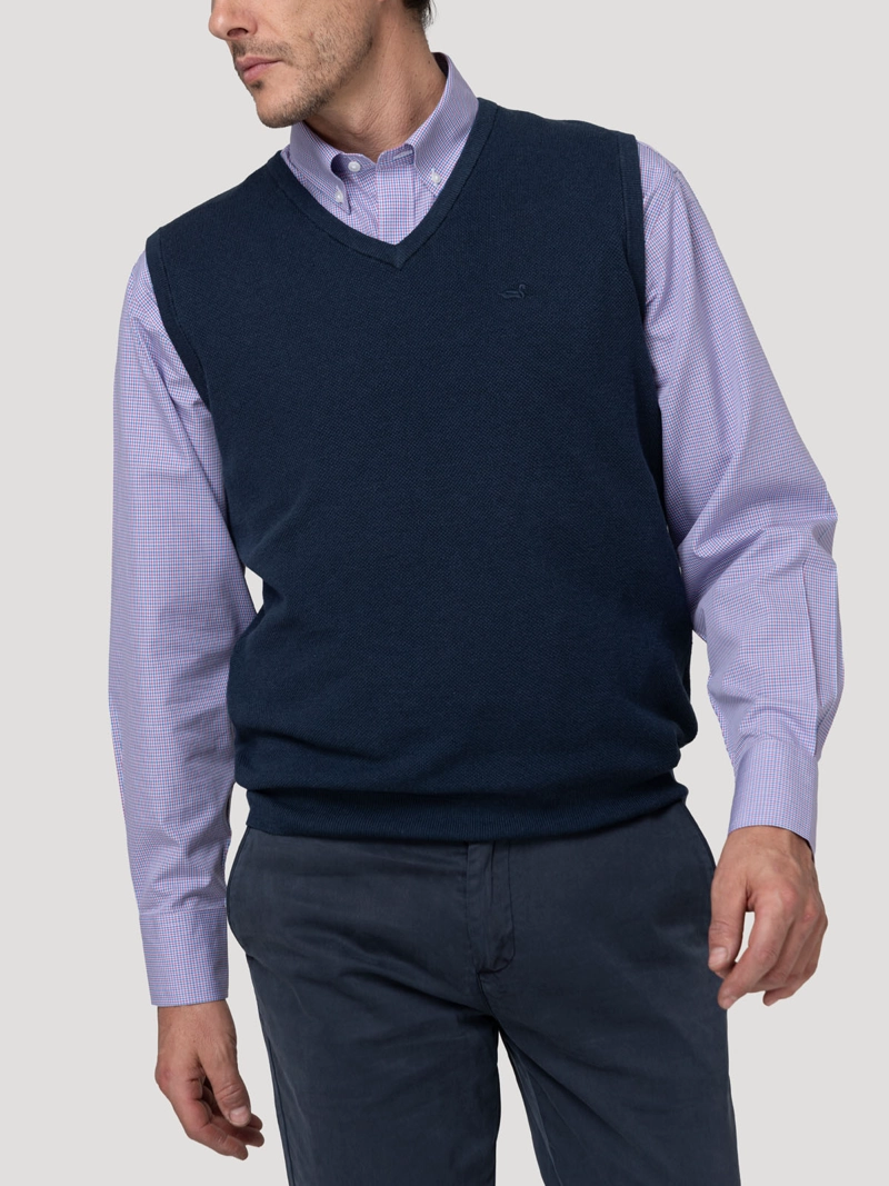 SWEATER ALGODON ORGANICO HOMBRE RIVO AZUL ROCKFORD - 5