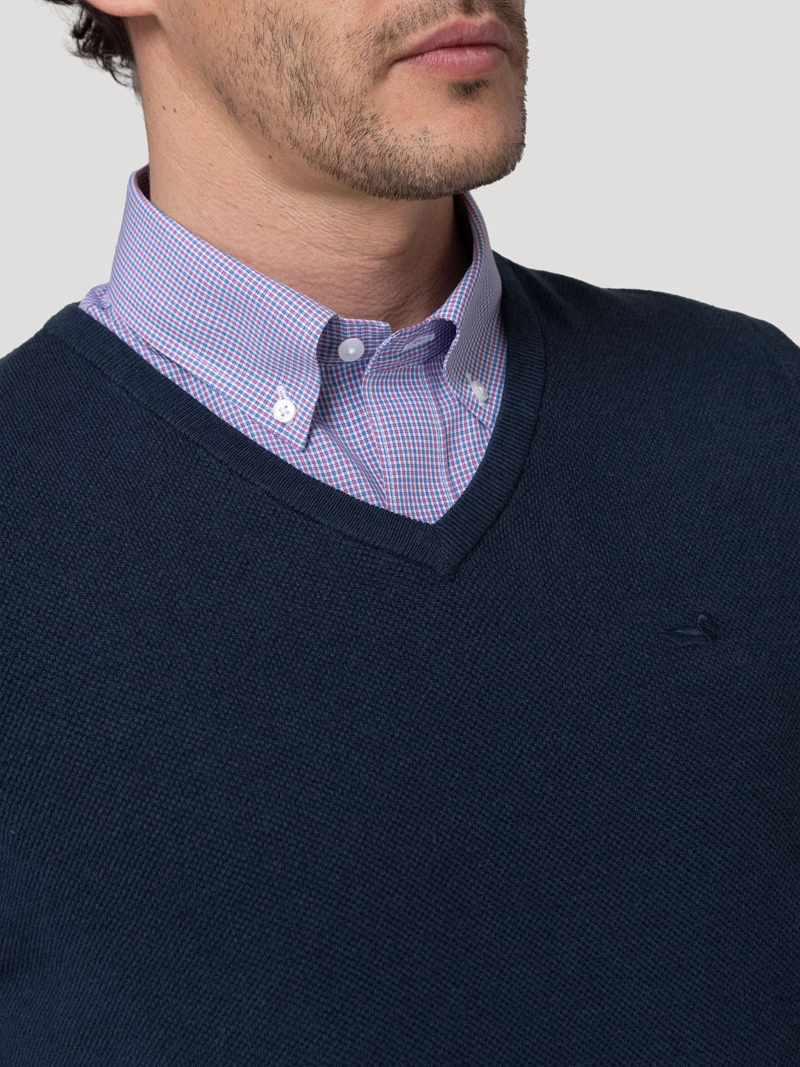 SWEATER ALGODON ORGANICO HOMBRE RIVO AZUL ROCKFORD - 7