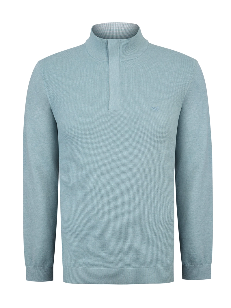 SWEATER ALGODON ORGANICO HOMBRE BILBAO CELESTE ROCKFORD - 1