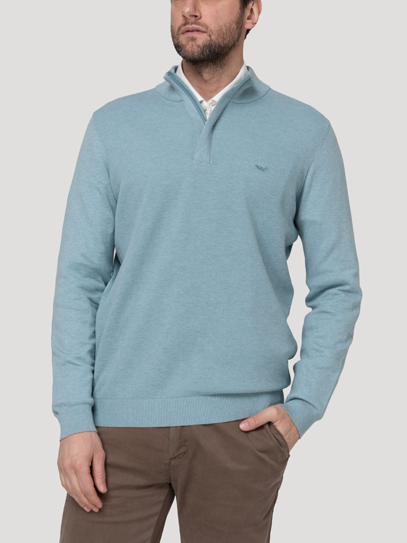 SWEATER ALGODON ORGANICO HOMBRE BILBAO CELESTE ROCKFORD - 5