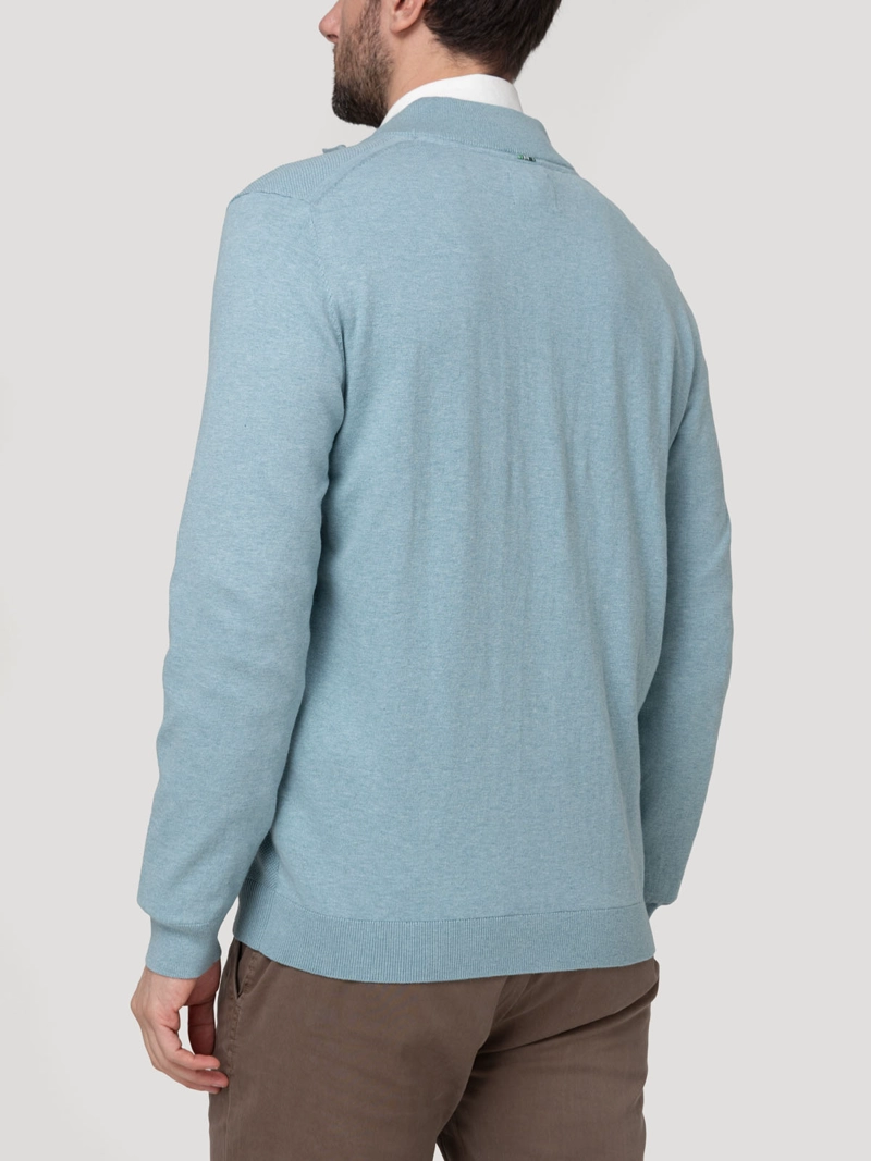 SWEATER ALGODON ORGANICO HOMBRE BILBAO CELESTE ROCKFORD - 6