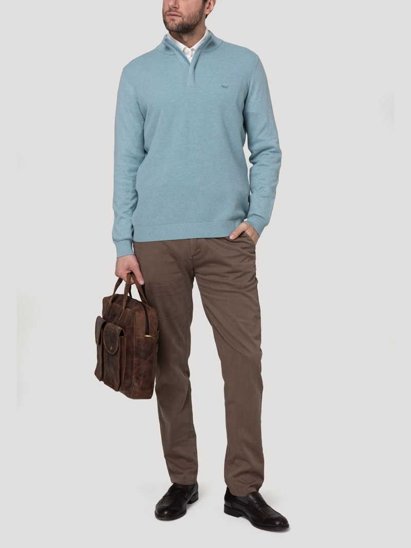 SWEATER ALGODON ORGANICO HOMBRE BILBAO CELESTE ROCKFORD - 7
