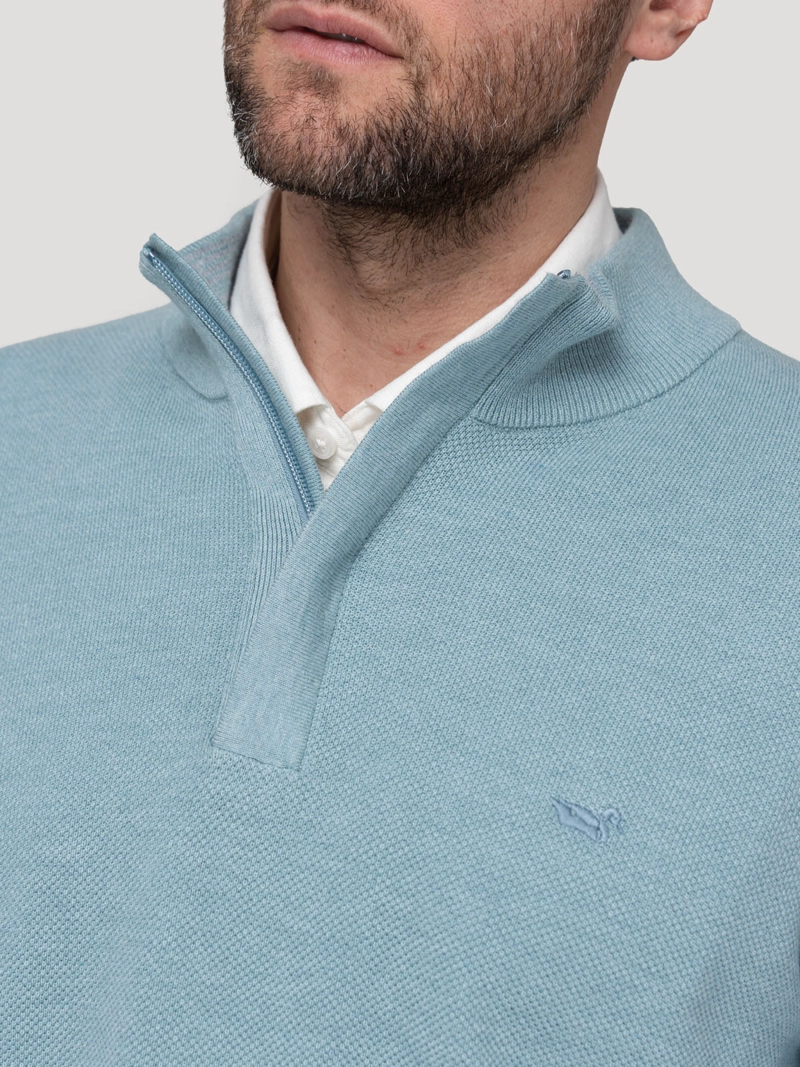 SWEATER ALGODON ORGANICO HOMBRE BILBAO CELESTE ROCKFORD - 8