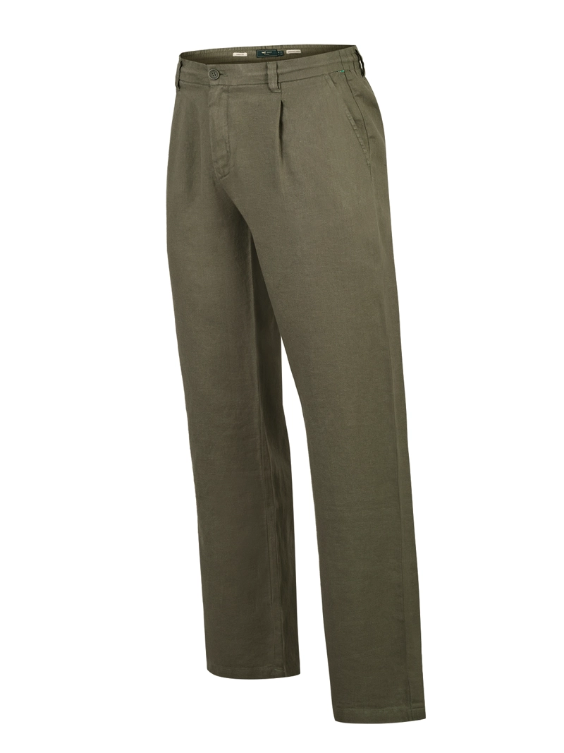 PANTALON LINO ORGANICO HOMBRE CAPRI VERDE ROCKFORD - 1