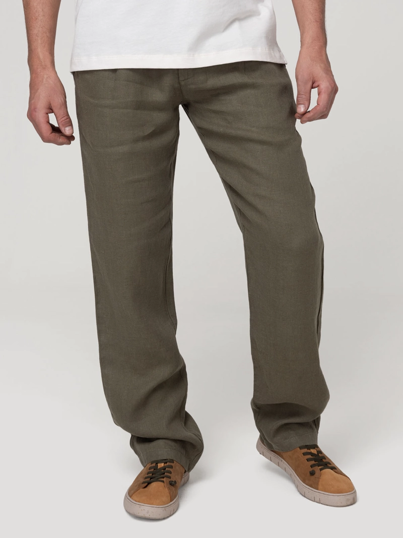 PANTALON LINO ORGANICO HOMBRE CAPRI VERDE ROCKFORD - 5