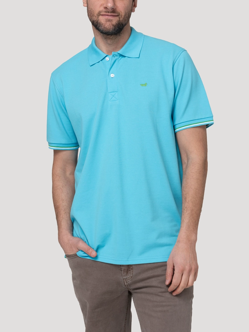 POLERA ALGODON PIMA HOMBRE MITCHELL AZUL ROCKFORD - 1