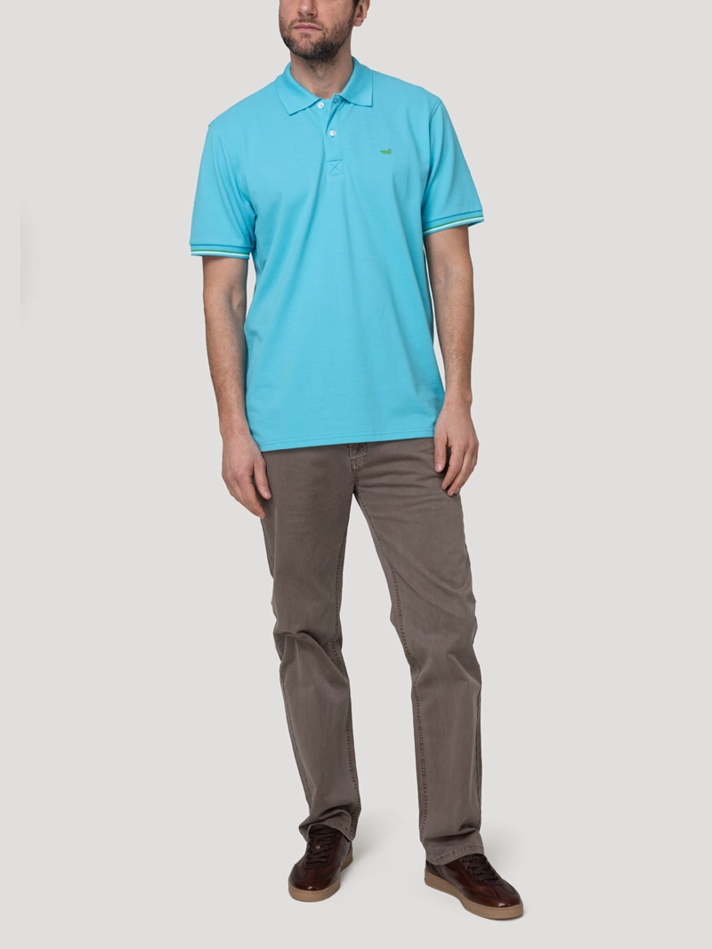 POLERA ALGODON PIMA HOMBRE MITCHELL AZUL ROCKFORD - 5