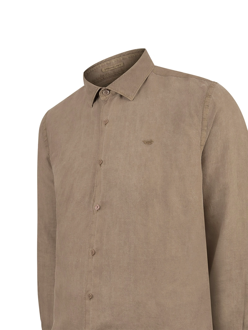 CAMISA LINO ORGANICO HOMBRE LINENJER CAFE ROCKFORD - 2