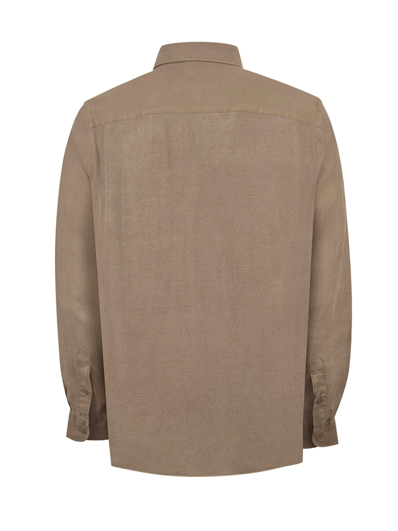 CAMISA LINO ORGANICO HOMBRE LINENJER CAFE ROCKFORD - 4