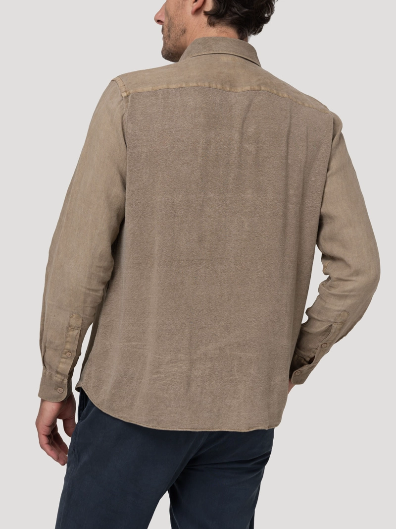 CAMISA LINO ORGANICO HOMBRE LINENJER CAFE ROCKFORD - 6
