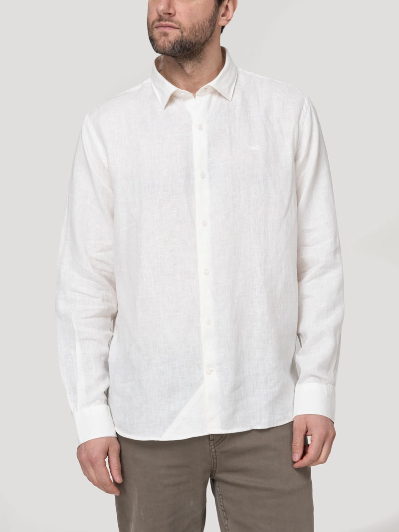 CAMISA LINO ORGANICO HOMBRE LINENJER BEIGE ROCKFORD - 1