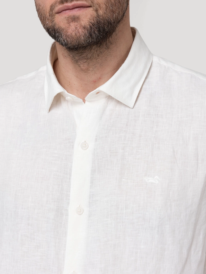 CAMISA LINO ORGANICO HOMBRE LINENJER BEIGE ROCKFORD - 4