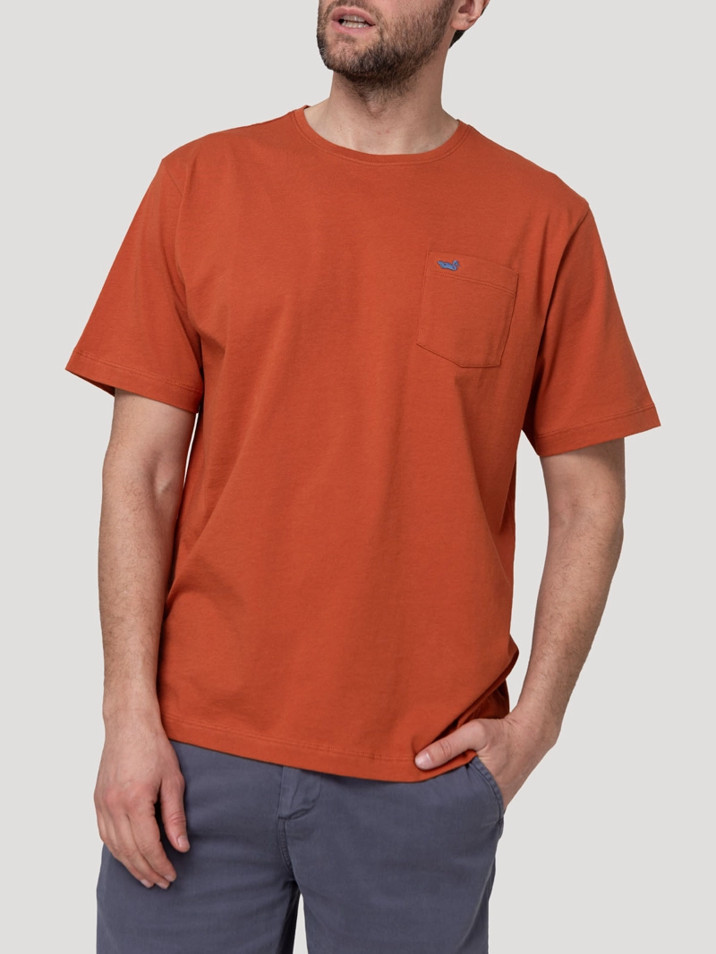 POLERA ALGODON ORGANICO HOMBRE BASICPOC NARANJ ROCKFORD - 1