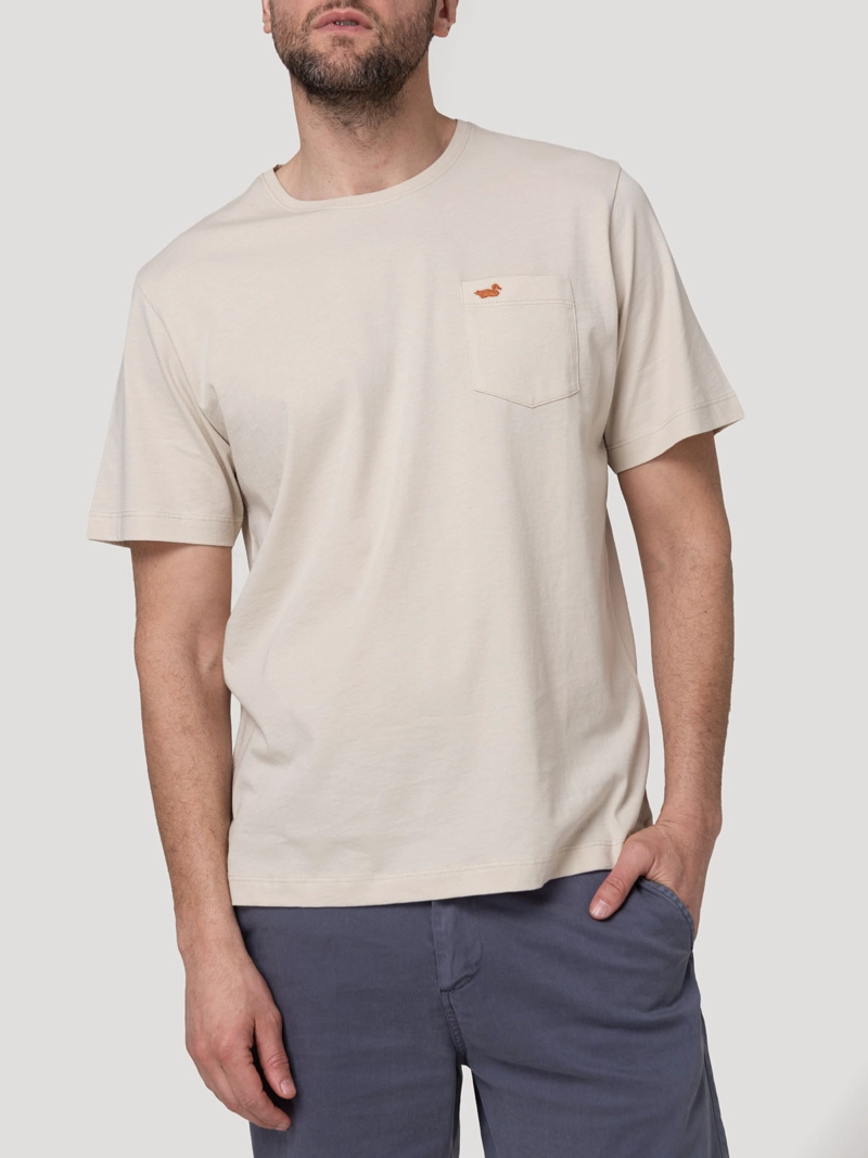 POLERA ALGODON ORGANICO HOMBRE BASICPOC BEIGE ROCKFORD - 1
