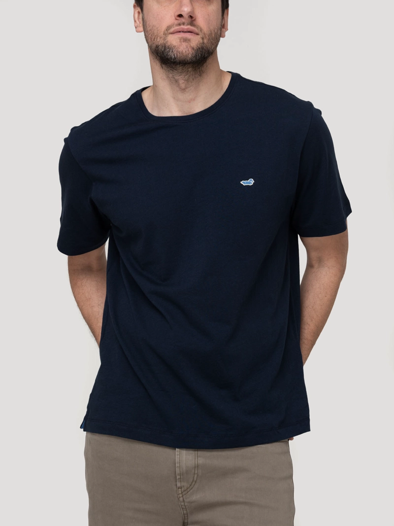 POLERA ALGODON ORGANICO HOMBRE BASIC AZUL ROCKFORD - 5
