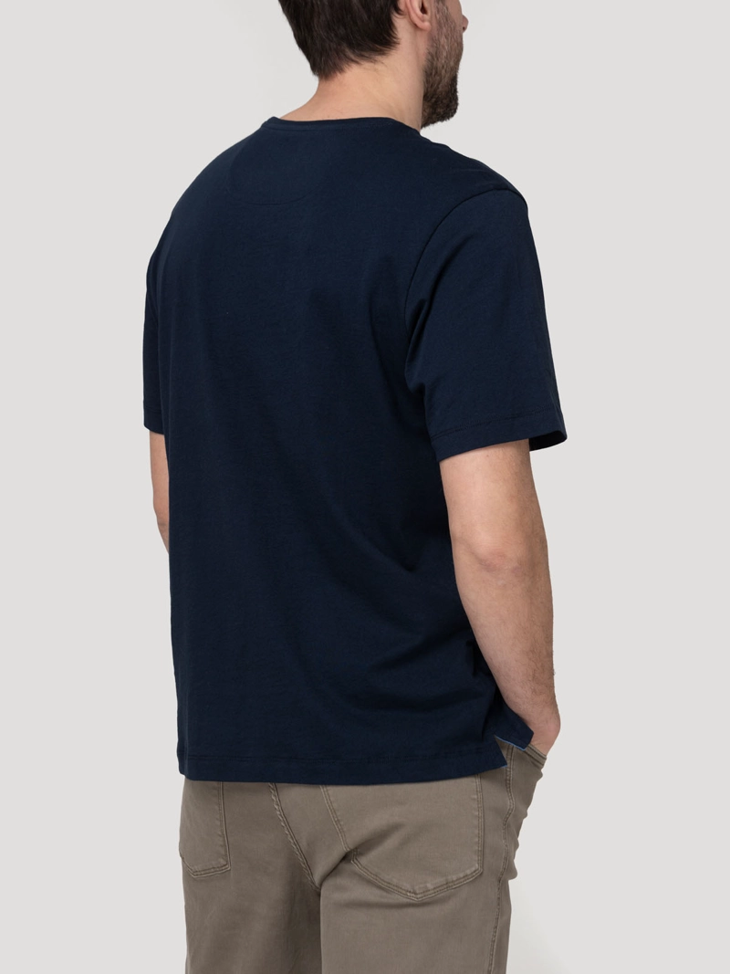 POLERA ALGODON ORGANICO HOMBRE BASIC AZUL ROCKFORD - 6