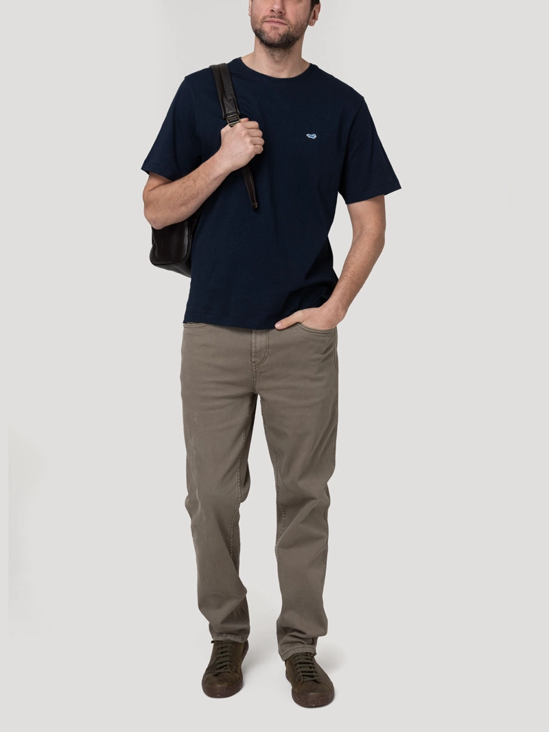 POLERA ALGODON ORGANICO HOMBRE BASIC AZUL ROCKFORD - 8