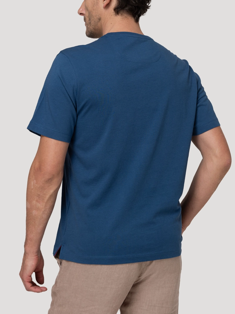 POLERA ALGODON ORGANICO HOMBRE BASICPOC AZUL ROCKFORD - 2