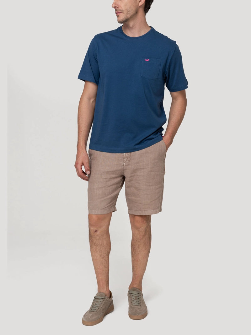 POLERA ALGODON ORGANICO HOMBRE BASICPOC AZUL ROCKFORD - 5