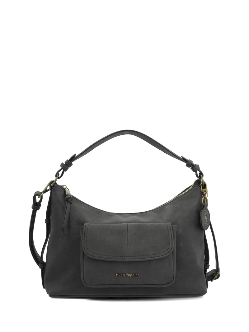CARTERA ECOCUERO MUJER DOVER HOBO NEGRO HUSH PUPPIES - 1
