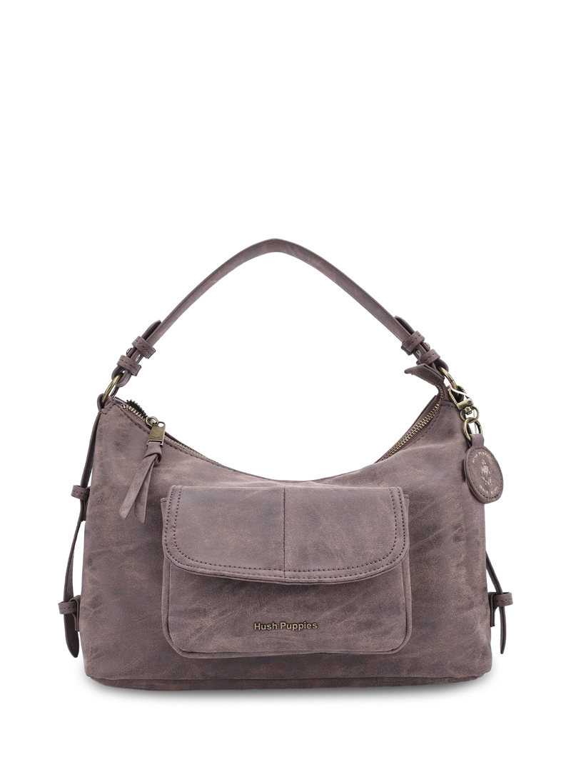 CARTERA ECOCUERO MUJER DOVER HOBO CAFE  HUSH PUPPIES - 1