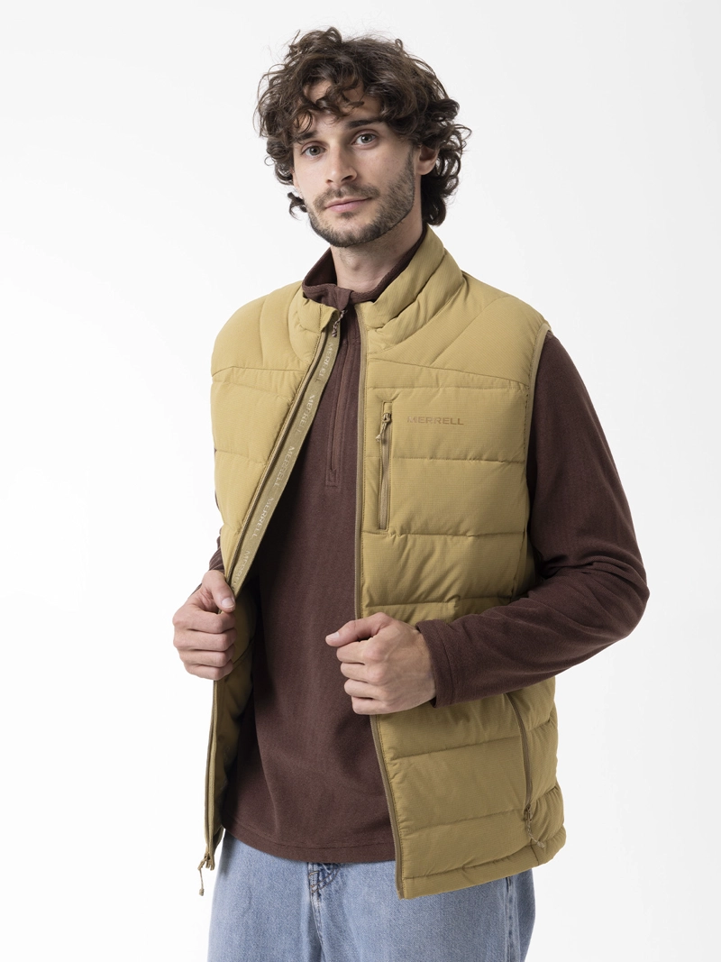 PARKA SIN MANGAS HOMBRE SOFTCORE VEST MOSTAZA MERRELL - 4
