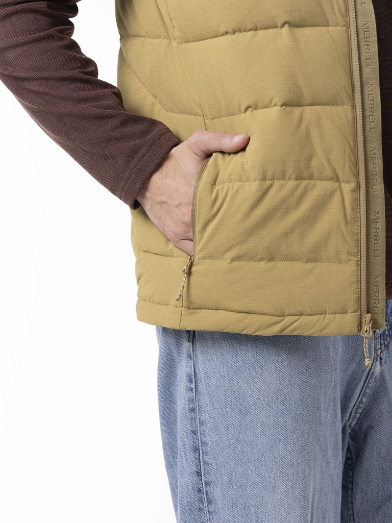 PARKA SIN MANGAS HOMBRE SOFTCORE VEST MOSTAZA MERRELL - 7