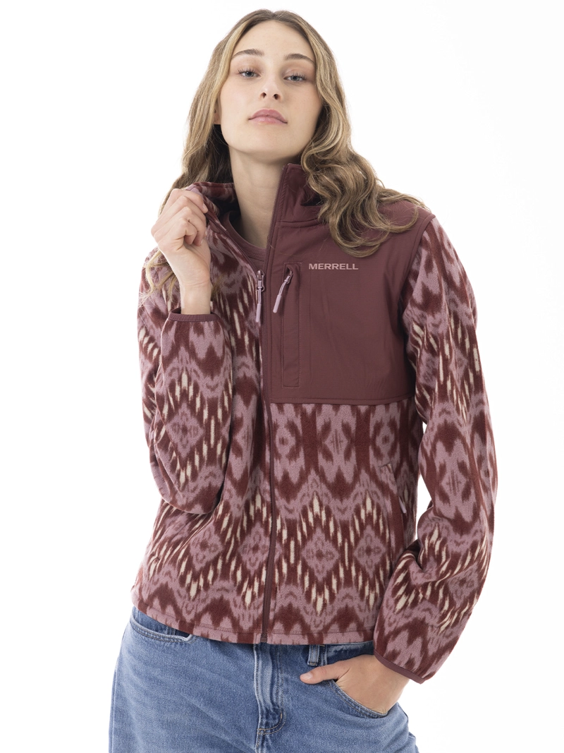 POLAR MUJER THERMAL CORE FULL ZIPPER ROSADO MERRELL - 4