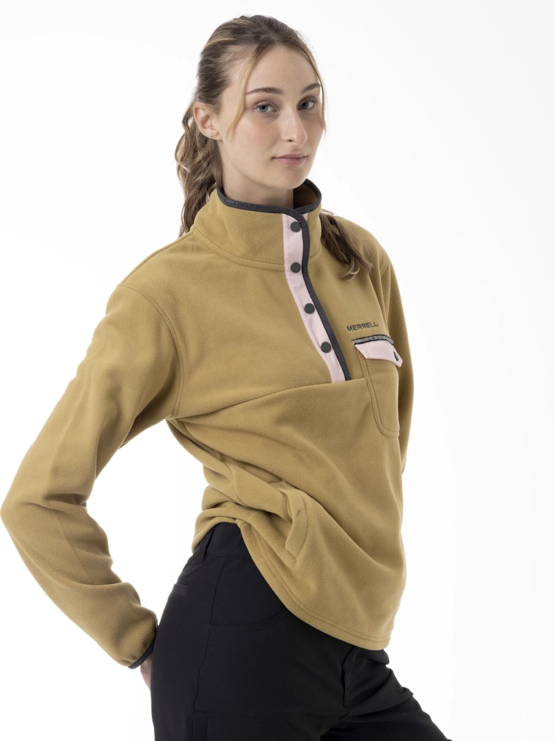 POLAR MUJER THERMAL CORE QUARTER SNAP MOSTAZA MERRELL - 2